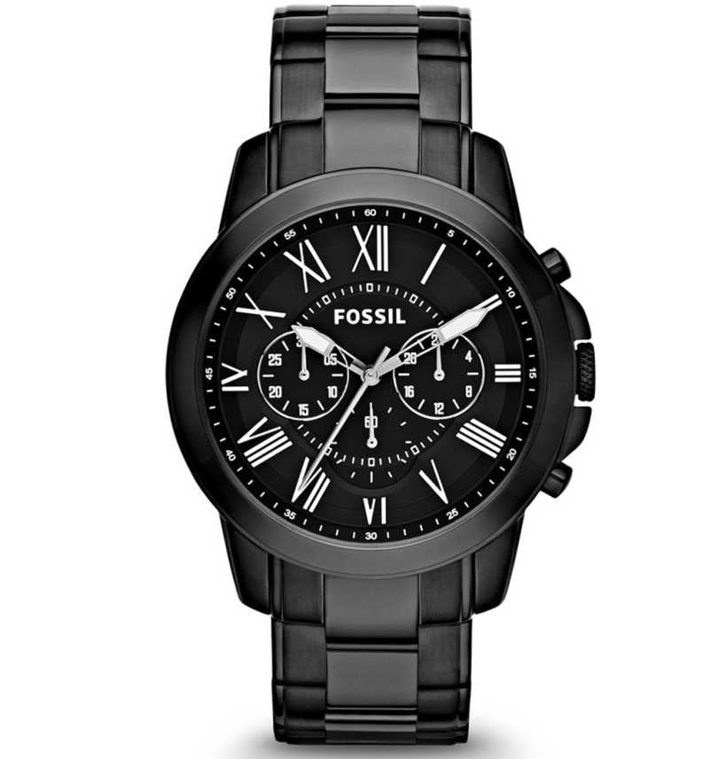  Shop Authentic Fossil Grant Chronograph Black Dial Black Steel Strap Watch for Men - FS4832 - Luxxuri