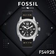  Shop Authentic Fossil Modern Machine Chronograph Black Dial Black Leather Strap Watch for Men - FS4928 - Luxxuri