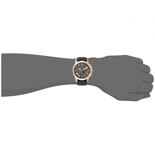  Shop Authentic Fossil Grant Chronograph Grey Dial Black Leather Strap Watch for Men - FS5085 - Luxxuri