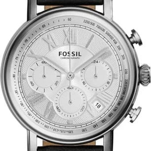  Shop Authentic Fossil Buchanan Chronograph Silver Dial Black Leather Strap Watch for Men - FS5102 - Luxxuri