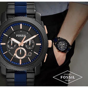 Shop Authentic Fossil Machine Chronograph Black Dial Two Tone Steel Strap Watch for Men - FS5164 - Luxxuri