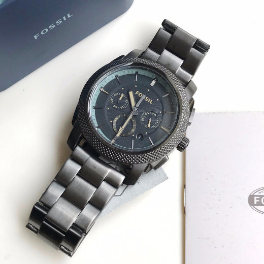  Shop Authentic Fossil Machine Chronograph Grey Dial Grey Steel Strap Watch for Men - FS5172 - Luxxuri