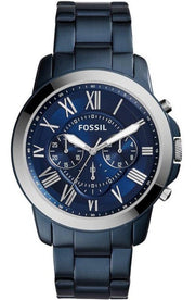  Shop Authentic Fossil Grant Chronograph Blue Dial Blue Steel Strap Watch for Men - FS5230 - Luxxuri