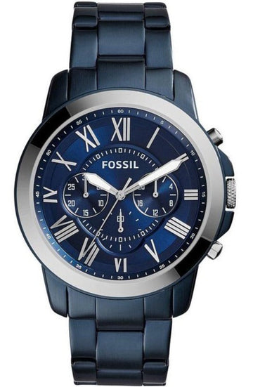  Shop Authentic Fossil Grant Chronograph Blue Dial Blue Steel Strap Watch for Men - FS5230 - Luxxuri