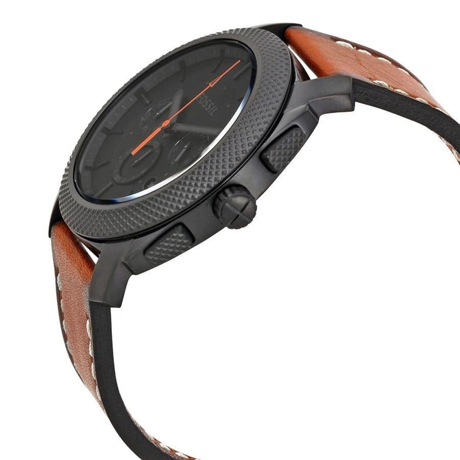  Shop Authentic Fossil Machine Chronograph Black Dial Brown Leather Strap Watch for Men - FS5234 - Luxxuri