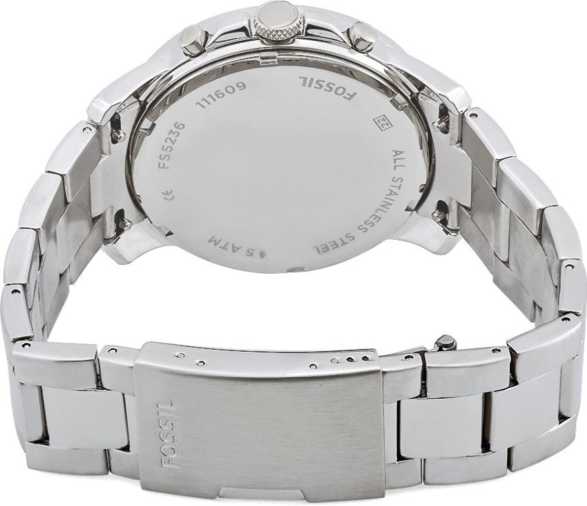 Shop Authentic Fossil Grant Sport Chronograph Black Dial Silver Steel Strap Watch for Men - FS5236 - Luxxuri