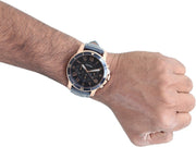  Shop Authentic Fossil Grant Sport Chronograph Blue Dial Blue Leather Strap Watch for Men - FS5237 - Luxxuri