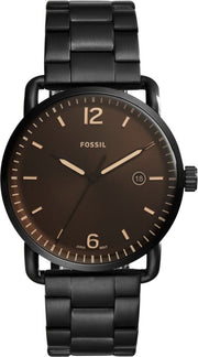  Shop Authentic Fossil The Commuter Brown Dial Black Steel Strap Watch for Men - FS5277 - Luxxuri