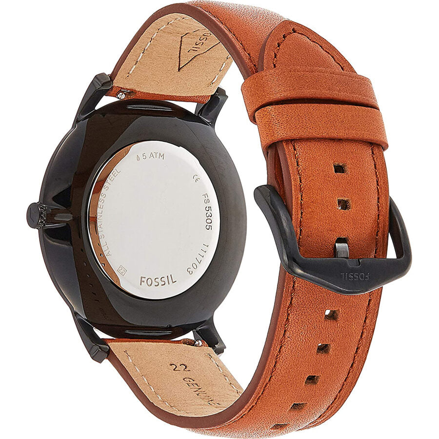  Shop Authentic Fossil The Minimalist Black Dial Brown Leather Strap Watch for Men - FS5305 - Luxxuri