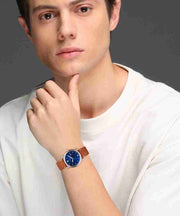  Shop Authentic Fossil Commuter Blue Dial Blue Leather Strap Watch for Men - FS5325 - Luxxuri