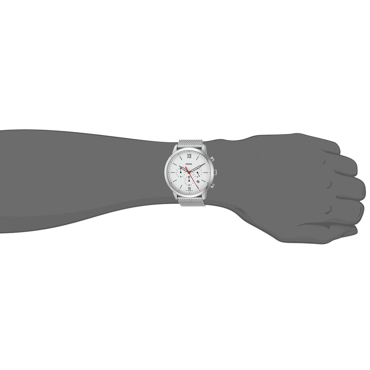 Shop Authentic Fossil Neutra Chronograph White Dial Silver Mesh Bracelet Watch for Men - FS5382 - Luxxuri