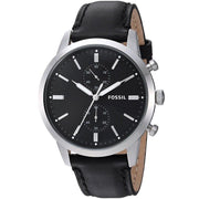  Shop Authentic Fossil Townsman Multifunction Black Dial Black Leather Strap Watch for Men - FS5396 - Luxxuri