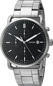  Shop Authentic Fossil The Commuter Black Dial Silver Steel Strap Watch for Men - FS5399 - Luxxuri