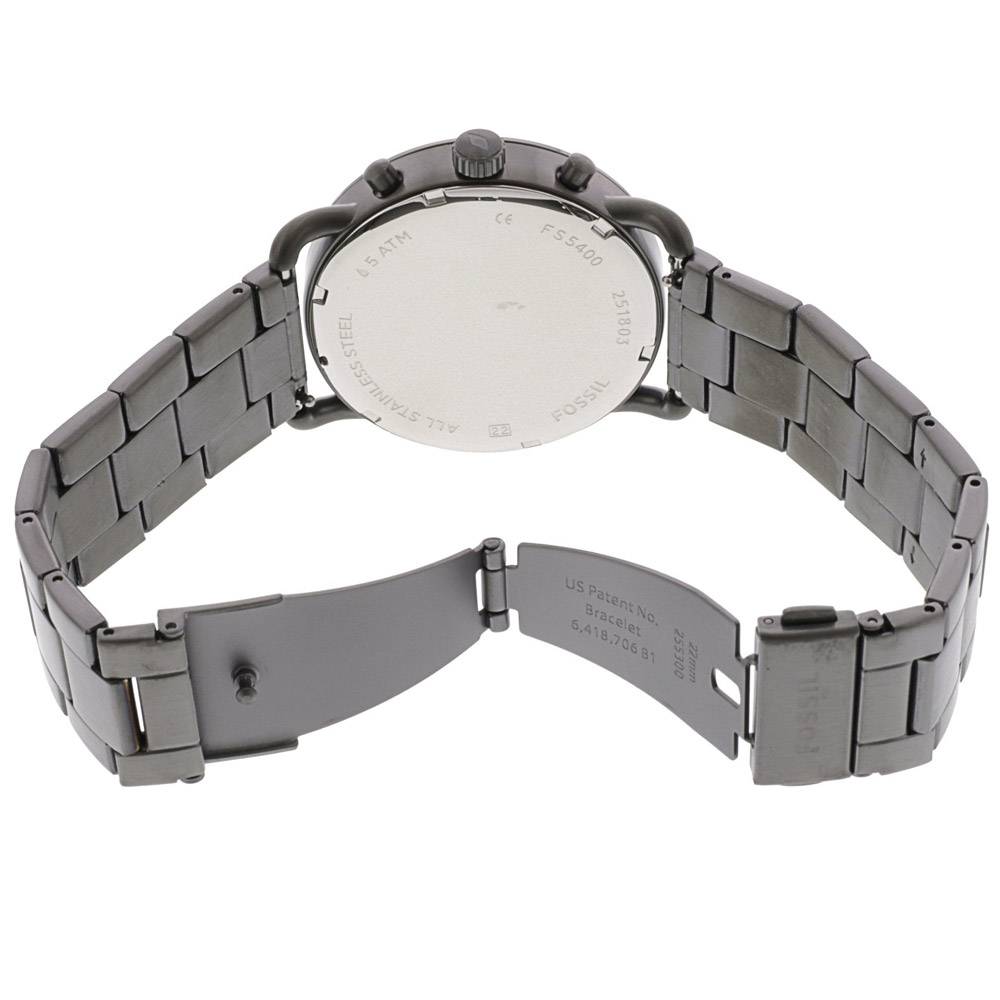  Shop Authentic Fossil The Commuter Black Dial Grey Steel Strap Watch for Men - FS5400 - Luxxuri