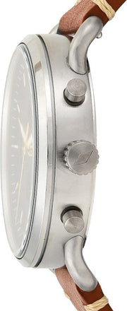  Shop Authentic Fossil The Commuter Blue Dial Brown Leather Strap Watch for Men - FS5401 - Luxxuri