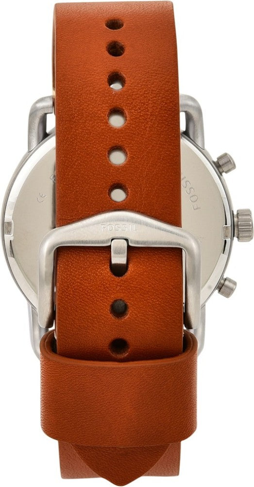 Shop Authentic Fossil The Commuter Blue Dial Brown Leather Strap Watch for Men - FS5401 - Luxxuri