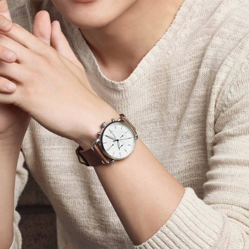 Shop Authentic Fossil The Commuter White Dial Brown Leather Strap Watch for Men - FS5402 - Luxxuri
