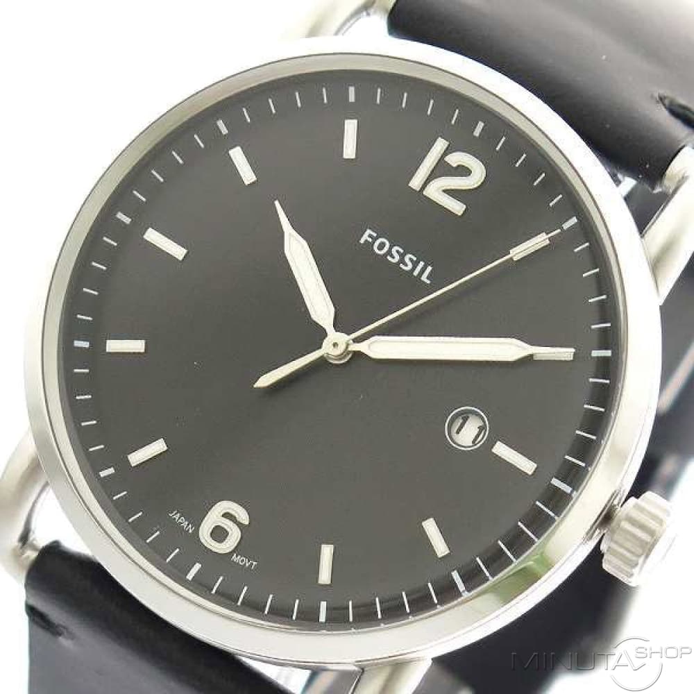  Shop Authentic Fossil The Commuter Black Dial Black Leather Strap Watch for Men - FS5406 - Luxxuri