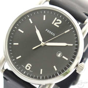  Shop Authentic Fossil The Commuter Black Dial Black Leather Strap Watch for Men - FS5406 - Luxxuri