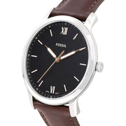 Shop Authentic Fossil The Minimalist 3H Black Dial Brown Leather Strap Watch for Men - FS5464 - Luxxuri
