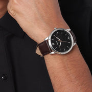  Shop Authentic Fossil The Minimalist 3H Black Dial Brown Leather Strap Watch for Men - FS5464 - Luxxuri