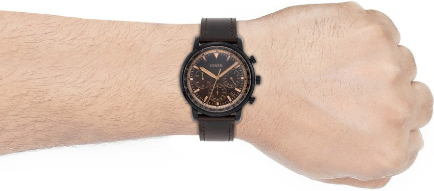  Shop Authentic Fossil Goodwin Chronograph Brown Dial Brown Leather Strap Watch for Men - FS5529 - Luxxuri