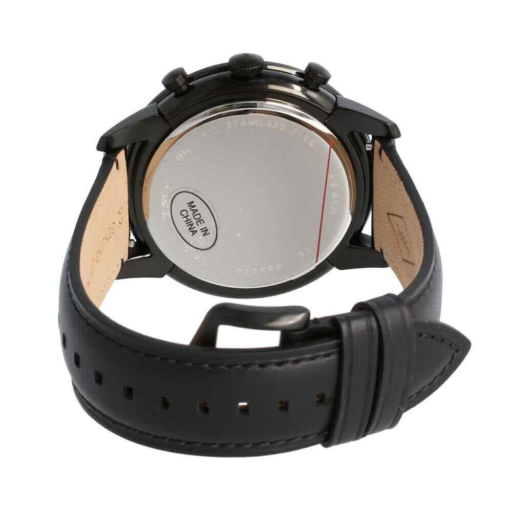  Shop Authentic Fossil Goodwin Chronograph Black Dial Black Leather Strap Watch for Men - FS5585 - Luxxuri