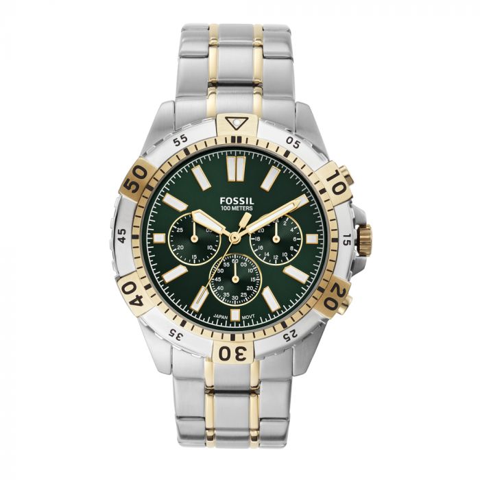  Shop Authentic Fossil Garrett Chronograph Green Dial Two Tone Steel Strap Watch for Men - FS5622 - Luxxuri
