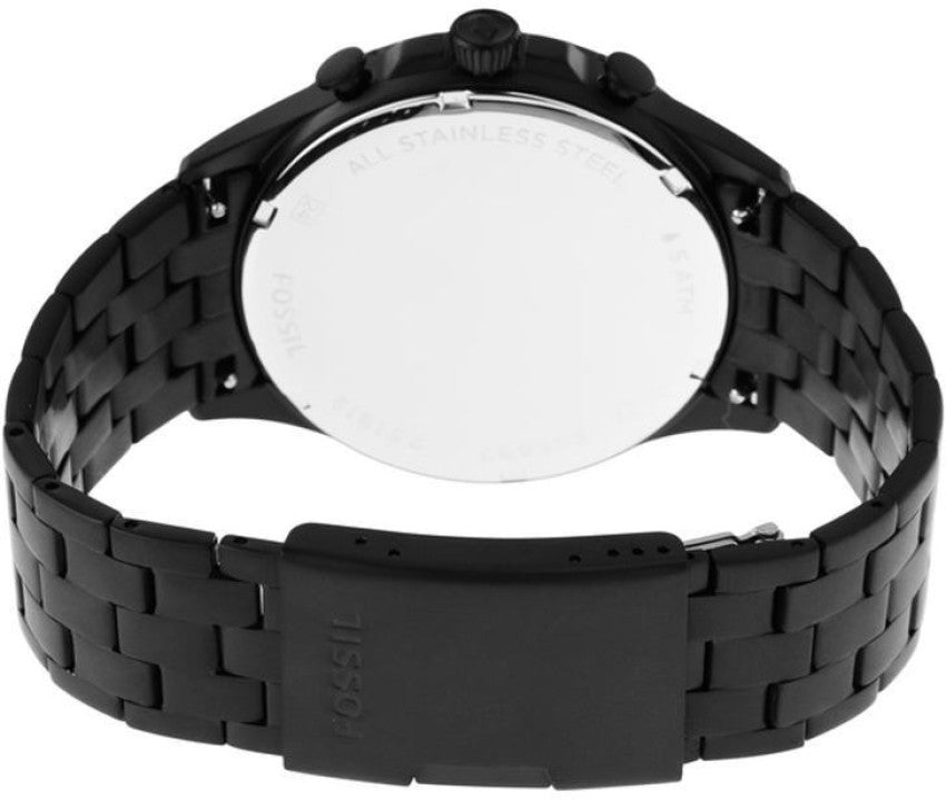  Shop Authentic Fossil Forrester Chronograph Black Dial Black Steel Strap Watch for Men - FS5697 - Luxxuri