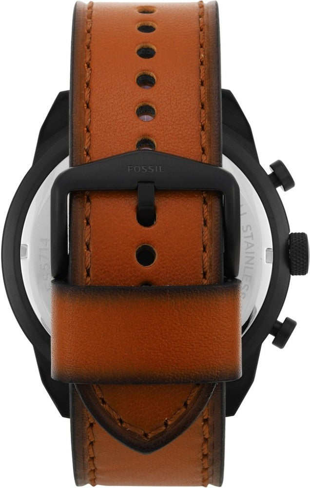  Shop Authentic Fossil Bronson Black Dial Brown Leather Strap Watch for Men - FS5714 - Luxxuri