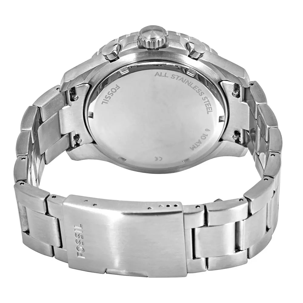  Shop Authentic Fossil FB-03 Chronograph Blue Dial Silver Steel Strap Watch for Men - FS5724 - Luxxuri