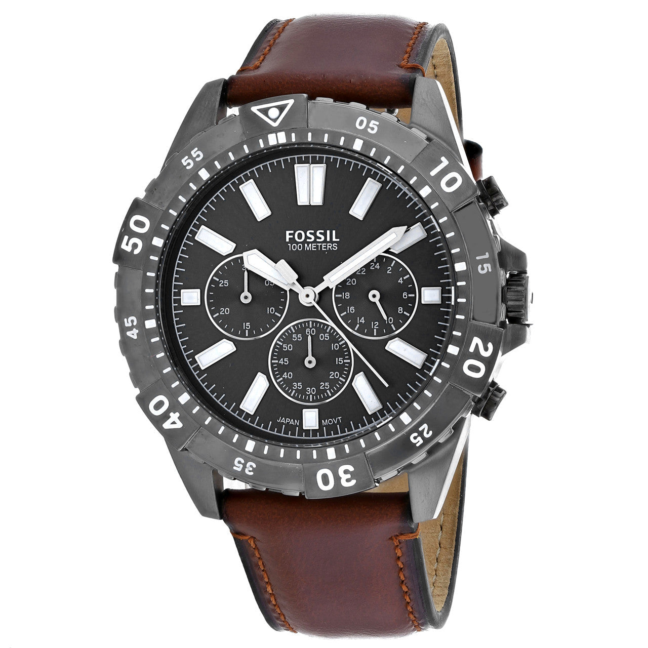 Shop Authentic Fossil Garrett Chronograph Grey Dial Brown Leather Strap Watch for Men - FS5770 - Luxxuri
