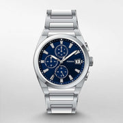  Shop Authentic Fossil Everett Chronograph Blue Dial Silver Steel Strap Watch for Men - FS5795 - Luxxuri
