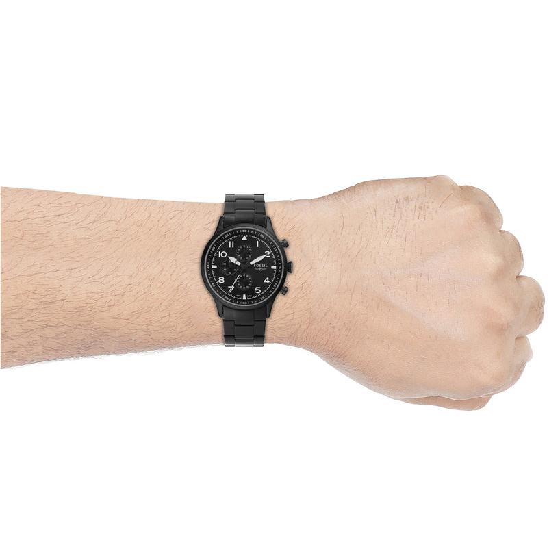  Shop Authentic Fossil Pilot Chronograph Black Dial Black Steel Strap Watch for Men - FS5811 - Luxxuri