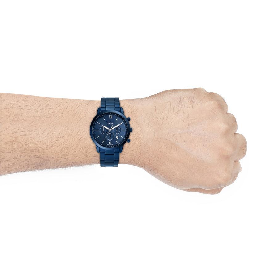  Shop Authentic Fossil Neutra Chronograph Blue Dial Blue Steel Strap Watch for Men - FS5826 - Luxxuri