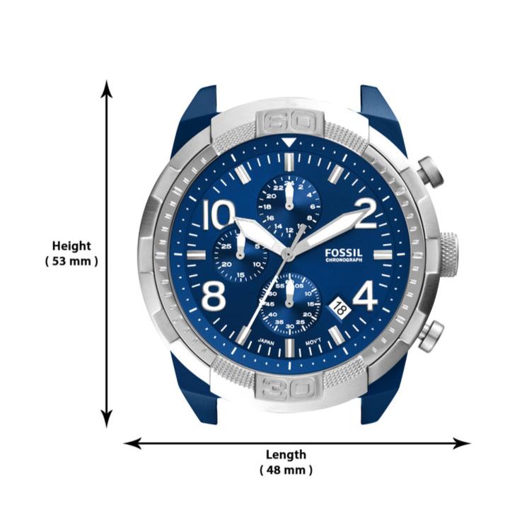  Shop Authentic Fossil Bronson Chronograph Luggage Blue Dial Brown Leather Strap Watch for Men - FS5829 - Luxxuri