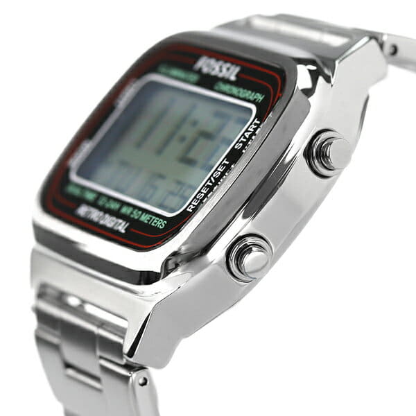  Shop Authentic Fossil Retro Digital Silver Dial Silver Steel Strap Watch for Men - FS5844 - Luxxuri