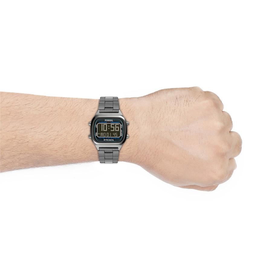  Shop Authentic Fossil Retro Digital Black Dial Black Steel Strap Watch for Men - FS5846 - Luxxuri