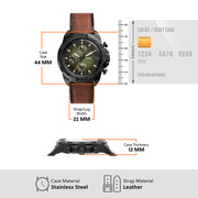  Shop Authentic Fossil Bronson Chronograph Black Dial Brown Leather Strap Watch for Men - FS5856 - Luxxuri
