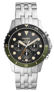  Shop Authentic Fossil FB-01 Chronograph Black Dial Silver Steel Strap Watch for Men - FS5864 - Luxxuri