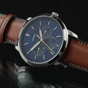  Shop Authentic Fossil Neutra Minimalist Moonphase Blue Dial Brown Leather Strap Watch for Men - FS5903 - Luxxuri