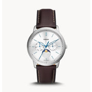  Shop Authentic Fossil Neutra Minimalist Moonphase Silver Dial Brown Leather Strap Watch for Men - FS5905 - Luxxuri