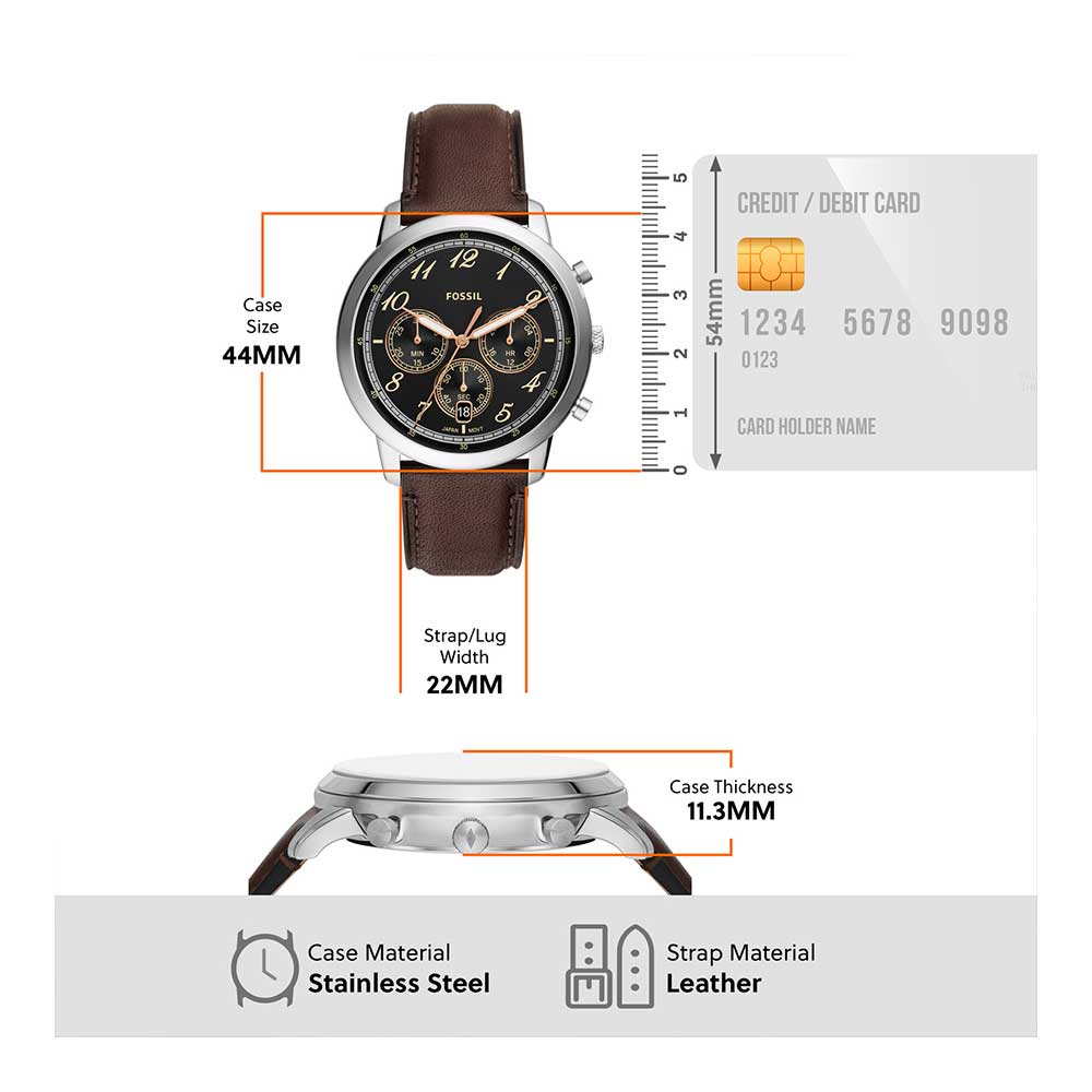  Shop Authentic Fossil Neutra Chronograph Black Dial Brown Leather Strap Watch for Men - FS6024 - Luxxuri