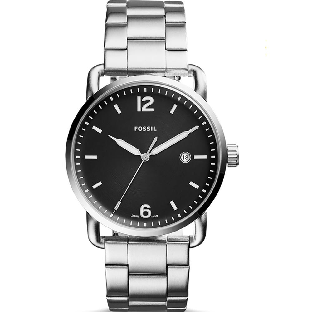  Shop Authentic Fossil The Commuter Black Dial Silver Steel Strap Watch for Men - FS5391 - Luxxuri