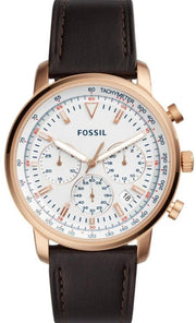  Shop Authentic Fossil Goodwin Chronograph White Dial Brown Leather Strap Watch for Men - FS5415 - Luxxuri