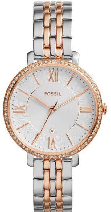  Shop Authentic Fossil Jacqueline White Dial Two Tone Steel Strap Watch for Women - ES3634 - Luxxuri