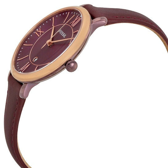  Shop Authentic Fossil Jacqueline Burgundy Dial Burgundy Leather Strap Watch for Women  - ES4099 - Luxxuri