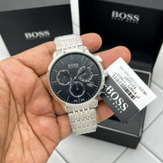  Shop Authentic Hugo Boss Associate Black Dial Silver Steel Strap Watch for Men - 1513267 - Luxxuri