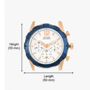  Shop Authentic Guess Caliber Chronograph White Dial Blue Silicone Strap Watch for Men - W0864G5 - Luxxuri