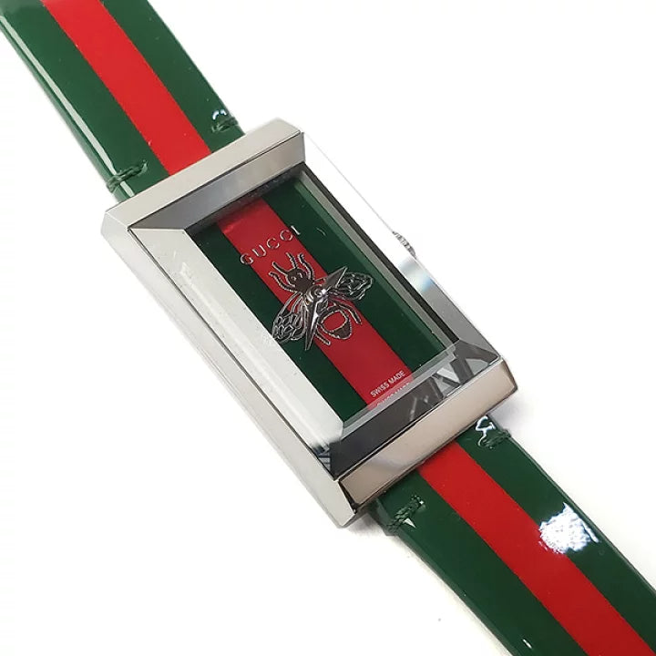  Shop Authentic Gucci G Frame Quartz Green & Red Mother of Pearl Dial Multicolor Leather Strap Watch For Women - YA147408 - Luxxuri